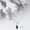 fall/winter jewelry Faceted Kyanite Pear CZ Bail Sterling Silver fashionable artisan unique  necklace