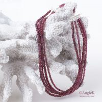 Stunning handmade multi strand  Rhodolite Garnet gemstone Sterling Silver Necklace jewelry fall/ winter collection
