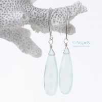 Spring Collection handcrafted jewelry Serena Aqua Chalcedony Faceted Pear Sterling Silver Earrings